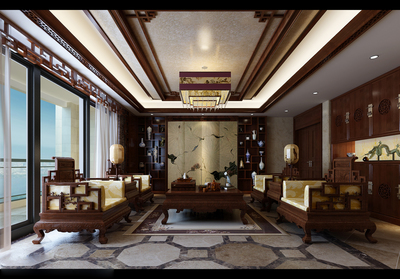 中式奢華高檔中年老年成功人士大宅四室別墅